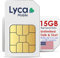 Lycamobile 60 Tage Prepaid-SIM-Karte für Mobiltelefone, 15 GB Highspeed-4G-LTE/5G-Daten, Internationale Gespräche und SMS in über 100 Länder, schnelle Aktivierung, 3-in-1-Dreifachschnitt