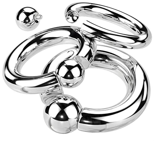 Pain-is-Art Schraubkugelring 4,0 x 12 mm aus G23 Titan BCR Piercingring Intimpiercing Silber
