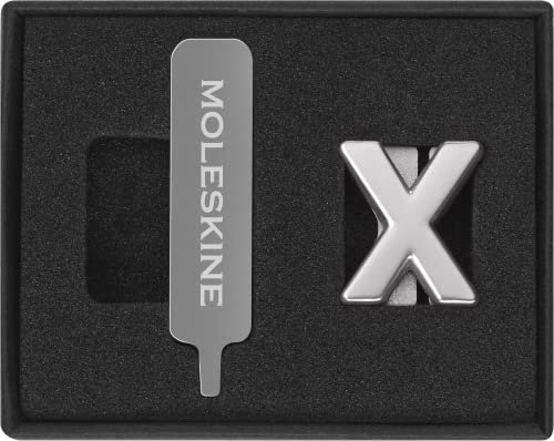 Moleskine Pin per Taccuino o Agenda Lettera X, Spilla Lettere, Personalizza la Chiusura con Elastico, Idee Regalo Personalizzato, Colore Argento