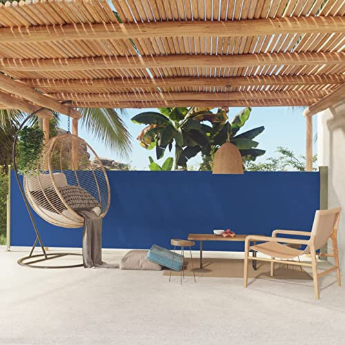 ZEYUAN Toldo Lateral retráctil para Patio Azul 140x500 cm, Toldos Exterior Terraza, Toldo para Balcon, Toldos Jardin, Toldo Privacidad Balcon, Toldos Terraza - 317918