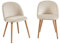 BAÏTA 2 Stück Stühle Macaron, Velours, Beige, Sandfarben, Beine aus massiver Buche