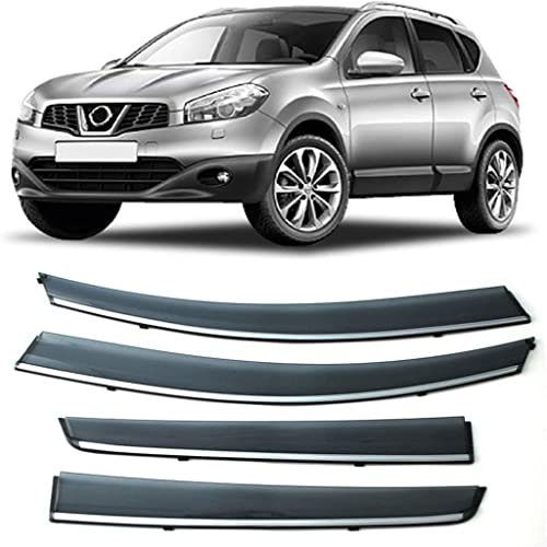 HOWENG 4 pcs Auto Windabweiser für Nissan Qashqai J10 2008-2015 Fenster Regenschutz Deflector Stick-On Sonnenschutz Visiere Zubehör