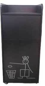 Prosofa Poubelle Noir, restaurants, fast food, cafés, professionnels avec bac pvc inclus 70l