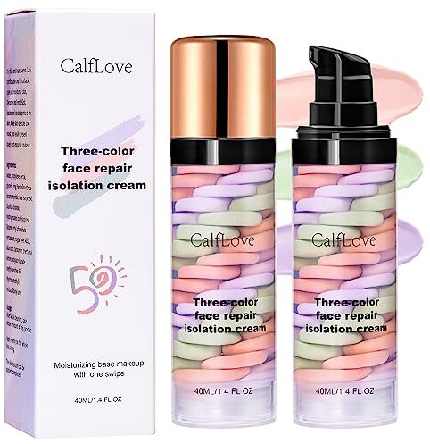 Isolation Cream, Colour Corrector Makeup Primer Base, Base de Imprimación de Maquillaje Facial, Poro Invisible, Control de Aceite, Base Corrector de Hidratante Iluminante (2pcs)