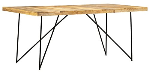 GuyAna Esstisch 180×90×76 cm Mango Massivholz KüChensofa Gartentisch Ausziehbar Modern Rund