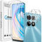 NEWZEROL 4 piezas de Vidrio Templado Compatible para Honor X8a, 2 Protectores de Pantalla + 2 Protectores de Cámara, Sin Burbujas, Dureza 9H, Película Protectora Antiarañazos de Alta Definición