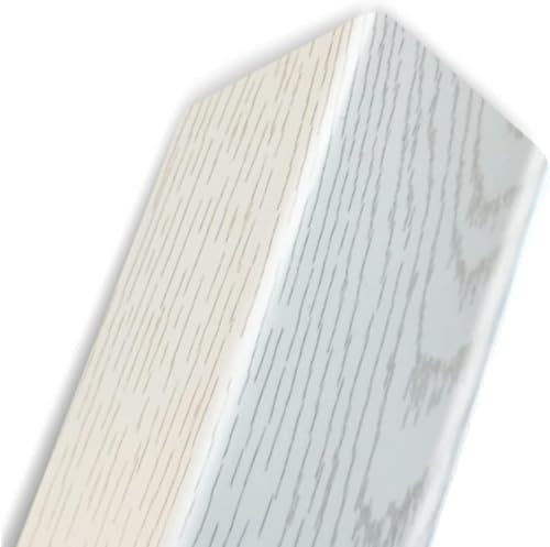 NOKTAI Bodenübergangsleiste für Tür, Küche, Schlafzimmer, Wand-Eckenschoner, Schutzleiste für Dekoration, Holzmaserung, weißer Kantenschutz für Flur, Zuhause, 5 mm Dickes Kantenband, WPC