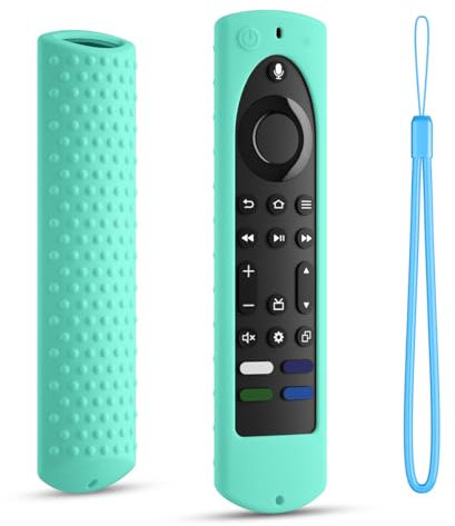DUOLAXMENG Silikon-Schutzhülle für Fire TV Stick 4K+ Max 2. Generation 2023, Toshiba/Insignia Smart TV-Fernbedienung, rutschfeste Hülle mit Umhängeband, Minzgrün