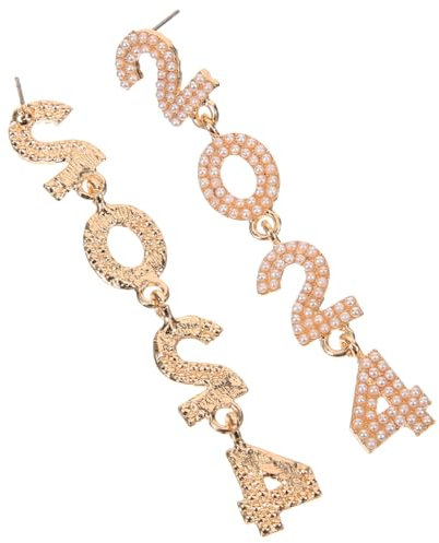 Lurrose 1 Paar 2024 Ohrringe Damen Ohrringe Tropfenohrringe Des Neuen Jahres Ohrringe Geschenk Ohrringe Aus Zinklegierung Silvester Ohrringe Temperament Weiß Nussknacker Fräulein Plastik