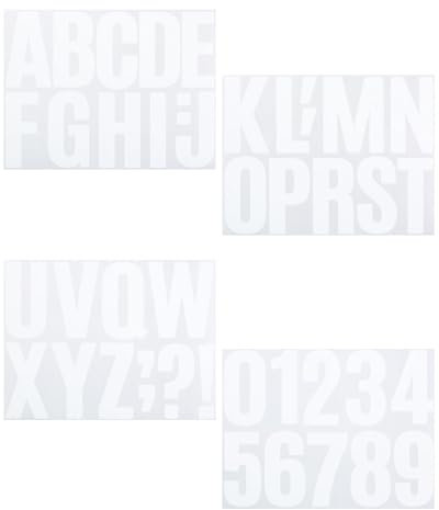 4 Inch Large Sticky Letter Number Stickers, 4 Sheets Self Adhesive Vinyl Alphabet for Mailbox, Door, Outdoor Decoration