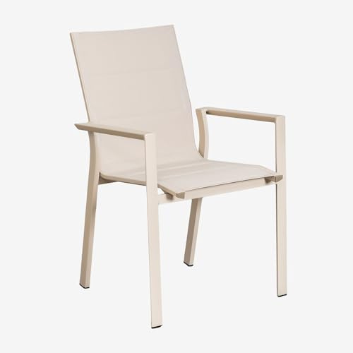 SKLUM 2er-Pack stapelbare Gartenstühle mit Armlehnen aus Aluminium Karena -