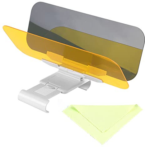 Estensore per Visiera Parasole per Auto in Vetro Antiriflesso, Specchio Oscurante, Visiera HD, Guida Diurna e Notturna per Tutte le Auto, Giallo Nero
