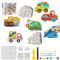YAOZUP Kinder Malset Bastelset zum Gips giessen, Autos Gipsgießen Set, 6 Muster Autos Bastelset Kinder, Autos Gipsfiguren zum Gießen & Bemalen, Geschenk zum Basteln für Jungen Mädchen ab 6 jahre