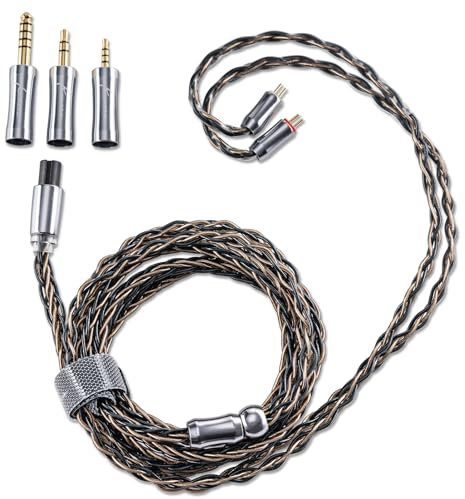 QOA Kinera Celest IEM Cable,Upgraded HiFi Audio Cable,with Detachable 3-in-1 2.5mm,3.5mm,4.4mm Plug,in Ear Monitor Cable,for Singers Musicians Drummers Audiophile (0.78mm 2Pin)