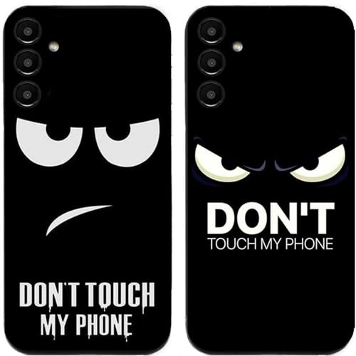 Generisch Schutzhülle für Samsung Galaxy A13 5G / A04S I Don't Touch My Phone Bedruckt I TPU Gel Silikon I 2 Stück Handy hülle Schutz