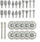 Grinding Set,32PCS Cutting Discs Cut Off Mini Saw Blade Sanding Connecting 3mm Shank For Cutting Gem Stones, Metal