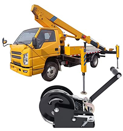 Trailer Winde Handwinde Max Tragkraft 2000 KG Winde mit 10m Drahtseil Auto Boot Heavy Duty Hand Seilwinde Zwei-Wege-Ratsche Boot Winde für Trailer LKW ATV Boot