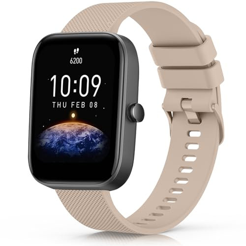 Mugust Armband für Amazfit Bip U Pro/Bip/Bip Lite/Bip S/Bip S Lite/Bip U/Bip 3/Bip 3 Pro Armband für Damen und Herren, Verstellbarer klassischer Sport Ersatzarmband mit Amazfit Bip U