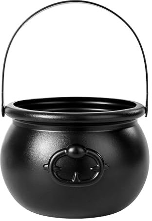 Laroal Halloween Witch Cauldron Decorative Pot Black Witch Cauldron For Candy Gold Coins Witch Accessories Decorations
