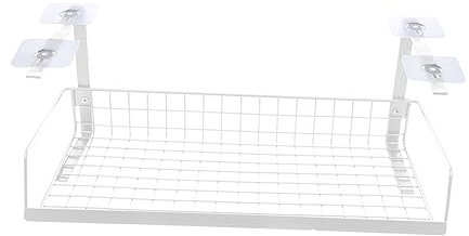 Housoutil Under Table Cable Management Rack Under Table Cable Tray Under Desk Cable Shelf Tv Cable Wire Cable Storage Rack Under Desk Cable Organizer Shelf Brackets Power Wrought Iron White