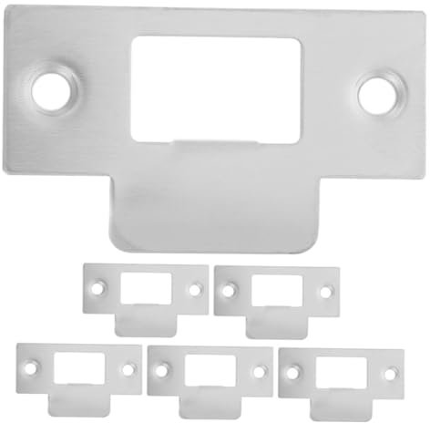 Homoyoyo 6pcs Deadbolt Strike Plate Deadbolt Strike Plate Stainless Steel Door Strike Plate Filler Sliding Door Safety Lock Satin Nickel