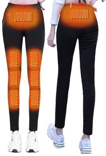 DLLDLGG Heated Pants for Women, Soft Heating Sweat Pants, 8 Heated Zone, 3 Temperature Control (Batteries Not Included)(Black,XL)