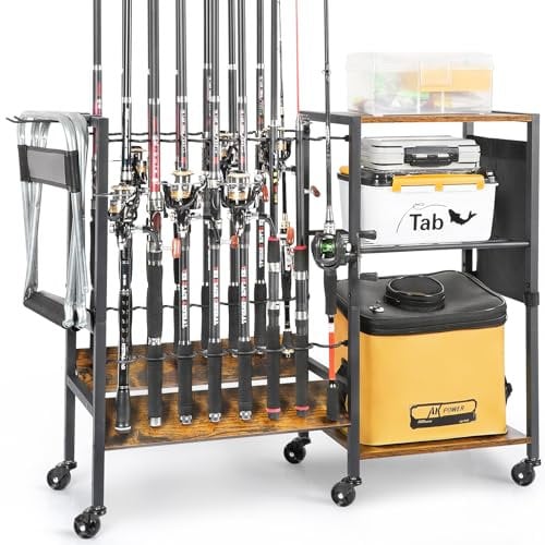 Supporto per Canna da Pesca Accessori da Pesca Attrezzi da Pesca Organizzatori di Attrezzature da Pesca Negozio 16 Canne da Pesca Supporti per Canna da Pesca Carrello per Garage Casa Ingresso Angolo