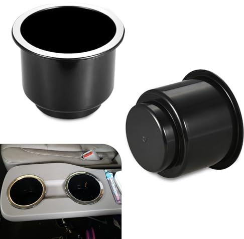 MOXRUQ 2 PCS Car Cup Holder Insert, Waterproof Cup Drink Holder Insert, Large Capacity Couch Cup Holder Insert, Universal Drop in Cup Holder, for Cars, RV, Boats, Sofas, Golf Carts, Yachts (Black)