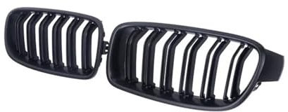 NFNVEKESD Auto-Frontgrillgitter Für BM&W Für 3 Serie F30 F31 F35 320i 325i 328 2012-2018 2019 Racing Grill Auto Front Grill Klavier Schwarz Dual Line Nieren Grille Front Kühlergrille(Matt-schwarz)