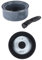 Russell Hobbs Smart Clip 4-Piece Saucepan Set – 16/18/20 cm Cooking Pots with Clip-On Stay Cool Handle, Stackable Design, Easy Storage, Oven Safe, Non-Stick, Universal Glass Lid Included
