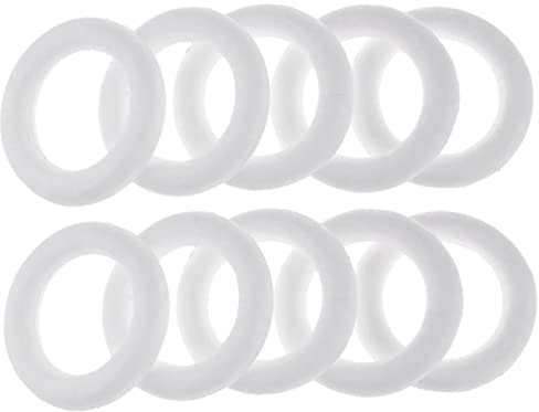 Angoily 10 Stück Kreisschaum Weiße Embryo Bastelschaumbälle Für Partys Kleine Schaumkränze Kreise Runde Unfertige Schaumringe Scheiben Unfertige Schäume Kreisschaummodell