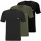 BOSS Herren Classic T-Shirts Kurzarm Shirts Pure Cotton Crew-Neck 3er Pack, Farbe:Mehrfarbig, Artikel:-983 Black/Olive/Dark Grey, Größe:2XL