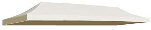 Gecheer Tetto per Tendone per Feste 3x6 m Crema,Tessuto di Ricambio per Gazebo,Impermeabile,Tetto di Ricambio,Tetto per Tendone Protezione,Telo Gazebo,P44986