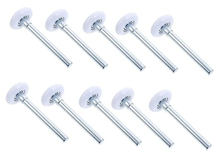Operitacx Roulettes en Nylon Argentées Pièces de Rechange Solide Glissement Fluide Lot de 10 Accessoires Pratiques pour Porte de Garage pour Portes Sectionnelles