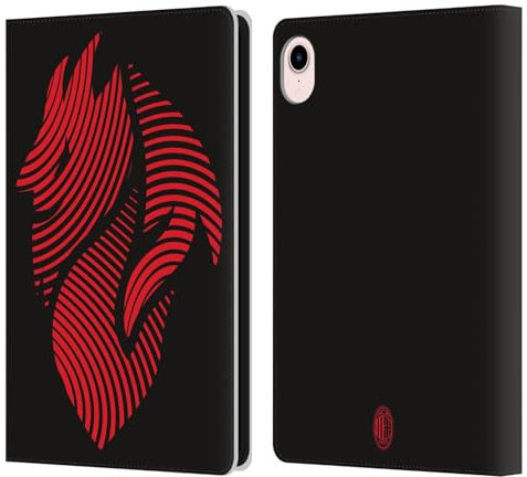 Head Case Designs Licenza Ufficiale AC Milan Logo Grafica Custodia Portafoglio in Pelle Compatibile con Apple iPad Mini (2021/2024)