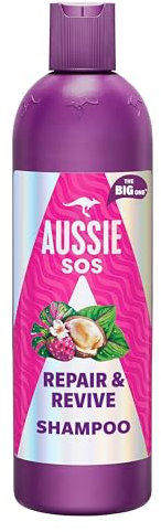 Aussie SOS Repair & Revive Shampoo 500ml für Weiches, Glattes und Hydriertes Haar, Hilft bei Reparatur und Schutz vor Schäden, Vegan, mit Australischen Superfoods Angereichert