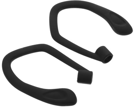Ohrbügel für Ear Kopfhörer, 1 Paar Silikon, Schwarz, Sicherer Halt | Joggen und Radfahren, Weiche Passform, Rutsch, Ersatz für Earbuds und Kopfhörer