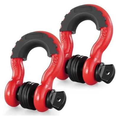 Gancio di traino, Grillo ad anello a D da 3/4 con resistenza alla rottura di 62832 libbre, grillo ad arco con isolatore e rondelle.,Estremamente versatile