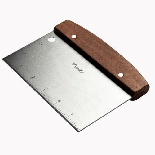 Multipurpose Bench Scraper Kitchen Utensil for Flat Top Griddle, Dough Scraper Cutter for Bread and Pizza Cutter - Stainless Steel Metal Griddle Scraper Chopper