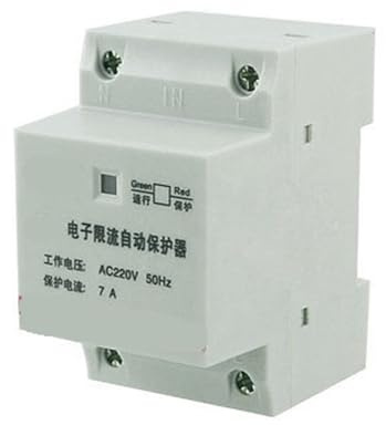 Disjoncteur électronique de protection contre les surcharges, AC 220V 7A, bipolaire, rail DIN 35mm