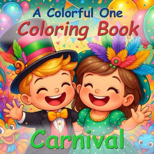 Carnival coloring book for children and adults - 50 coloring pages with funny costumes, masks, clowns and party fun: 50 liebevoll gestaltete ... Partyspaß – für Kinder und die ganze Familie