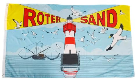 Fahne Flagge Roter Sand Leuchtturm Möwen - 90 x 150 cm