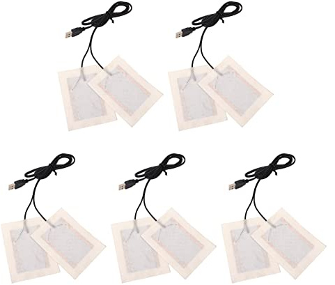 Chiyyak Almohadilla Calefactora de Tela Eléctrica USB, Calefacción Uniforme, Ligera y Duradera para la Cintura del Abdomen y la Espalda, 5 uds.