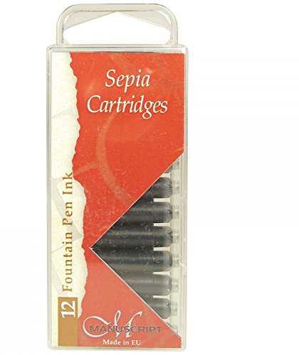 Manuscript MC0461SP Sepia Ink Calligraphy Cartridge (Pack of 12)