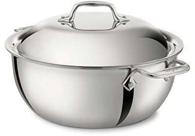 All-Clad Holländischer Topf Induktion 26,7 cm, für alle gänigen Herdarten geeignet, Schmortopf mit Deckel, dutch oven, gleichmäßige Wärmeverteilung, Edelstahl, 4500