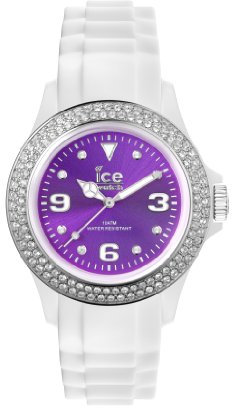 ICE-Watch - Montre femme - Quartz Analogique - Ice-Star - White - purple - Unisex - Cadran Violet - Bracelet Silicone Blanc - IPE.ST.WPE.U.S.12