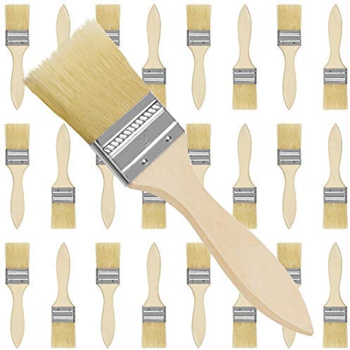 Kurtzy 24er Pack Borstenpinsel Set mit Lackierpinsel - 24x Pinsel für Acrylfarben und Lacke - Lasurpinsel Lackpinsel - Pinselset Malerbedarf für Farbe Lack Kleber - Paint Brush Set
