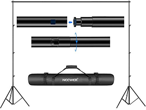 Neewer® Hintergrund Unterstützungssystem 2.6M x 3M/8.5ft x 10ft Set mit Tragetasche für Muslins Hintergrund, Papier and Canvas