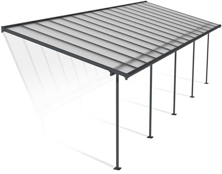 Canopia by Palram Pergola Sierra 3 x 9.15 in Alluminio e Policarbonato, Moderna ed Elegante, per Coprire una Terrazza Tutto L'anno (grigio)