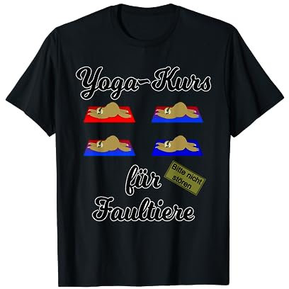 Lustiges Faultier Yoga Kurs T Shirt Sloth auf Yoga Matten T-Shirt
